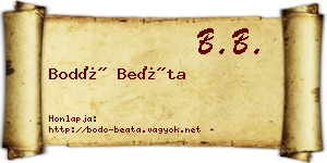 Bodó Beáta névjegykártya